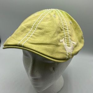 True Religion Driving Cap Embroidered Horseshoe Adjustable Leather Strap